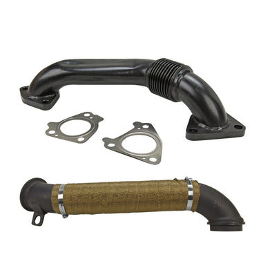 3 Inch Turbo Downpipe&Passenger Side Up-Pipe for LLY LBZ LMM LML 6.6L Duramax 2001-2016 GMC Sierra Silverado 2500 3500 HD 6.6L V8 Diesel U.S. Part One